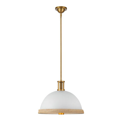 Alora Doral 2-Light Matte White/Vintage Brass Modern Pendant Chandelier