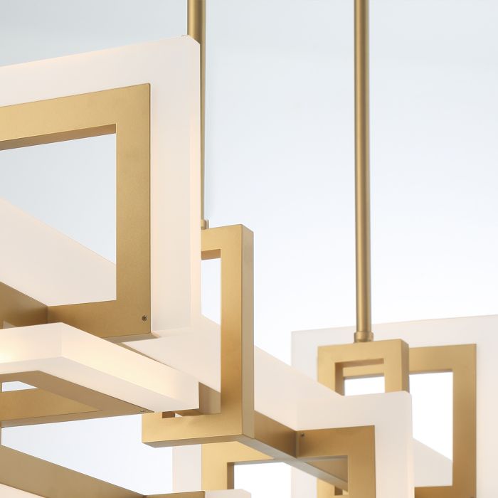 Eurofase Inizio Matte Gold Modern Medium Linear Pendant Chandelier