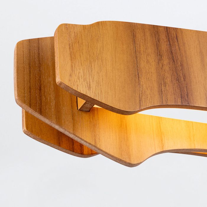 Accord Lighting Horizon LED 140cm Teak Veneer Linear Pendant Chandelier