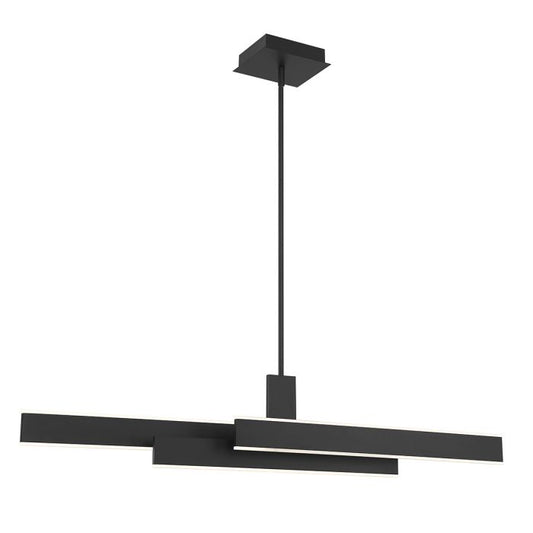 Eurofase Cameno Matte Black Modern Linear Pendant Chandelier