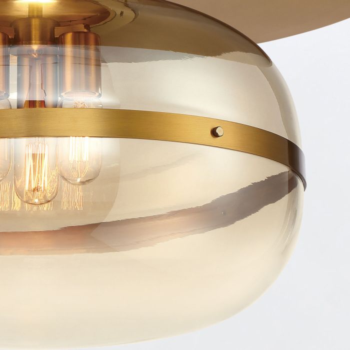 Eurofase Nottingham 3-Light Antique Brass Flush Chandelier
