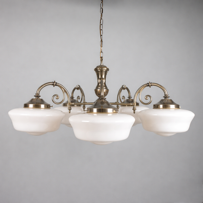 Mullan Lighting Clones 5-Light Schoolhouse Brass Chandelier