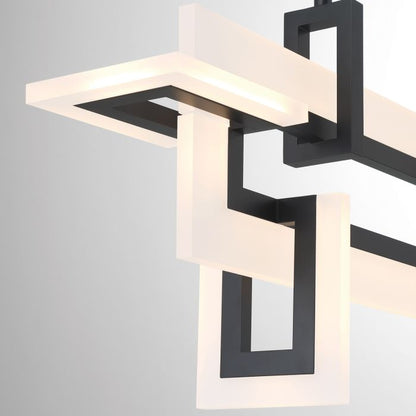 Eurofase Inizio Matte Black Modern Small Linear Pendant Chandelier
