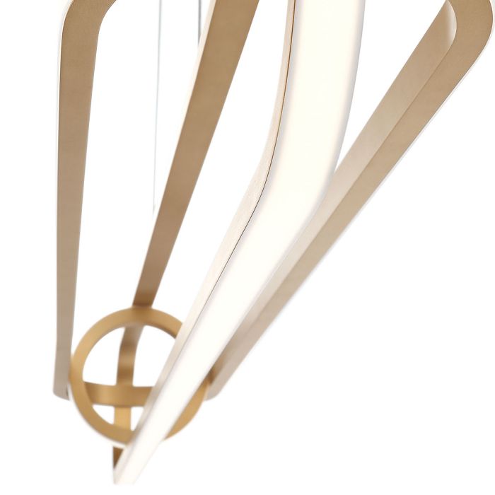 Eurofase Demark Matte Gold Modern Linear Pendant Chandelier