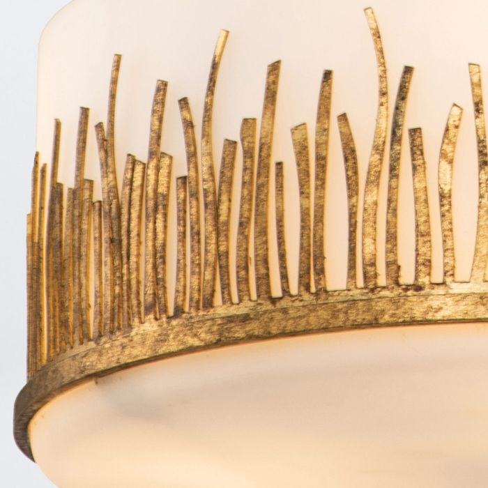 Quintiesse Sawgrass 3-Light Gold Leaf with Antique Glaze Small Drum Chandelier