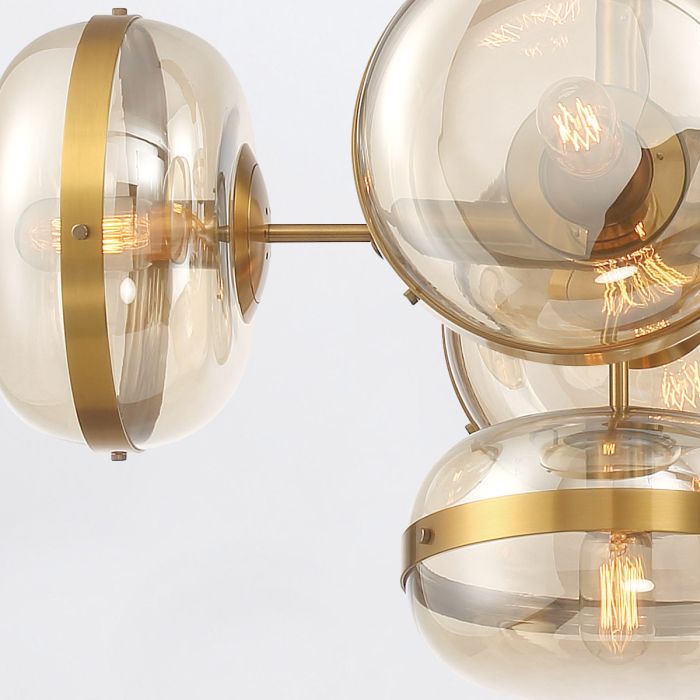 Eurofase Nottingham 10-Light Antique Brass Linear Pendant Chandelier
