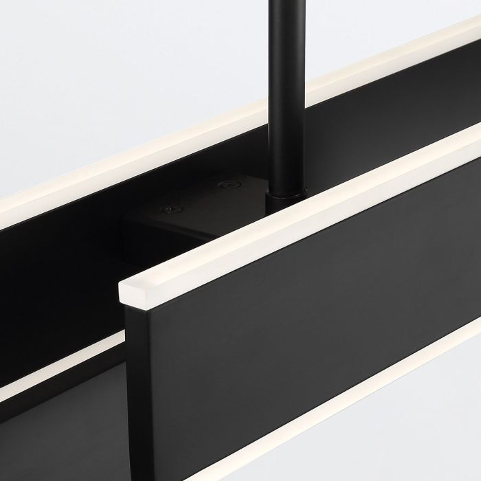 Eurofase Cameno Matte Black Modern Linear Pendant Chandelier