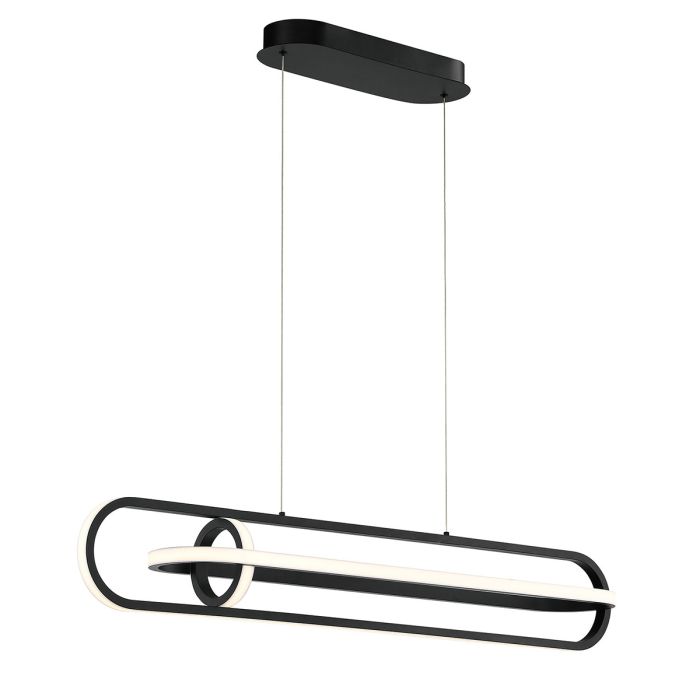 Eurofase Demark Matte Black Modern Linear Pendant Chandelier