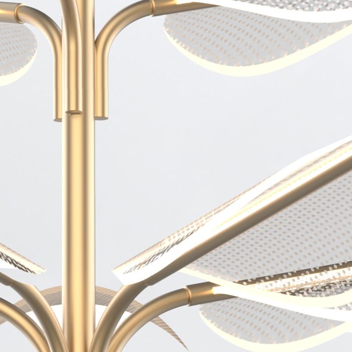 Alora Floriana 8-Light Leaf Natural Brass LED Modern Chandelier