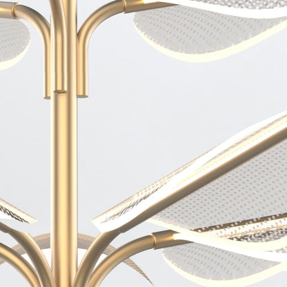 Alora Floriana 8-Light Leaf Natural Brass LED Modern Chandelier