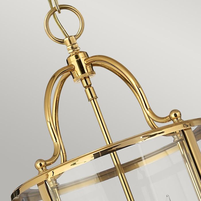 Hinkley Gentry 4-Light Polished Brass Medium Lantern Pendant Chandelier