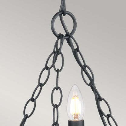 Elstead Lighting Saxon 3-Light Black Wagon Wheel Chandelier
