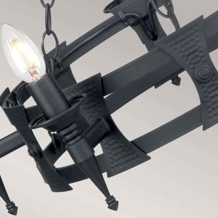 Elstead Lighting Saxon 5-Light Black Wagon Wheel Chandelier