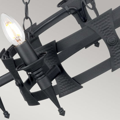 Elstead Lighting Saxon 5-Light Black Wagon Wheel Chandelier