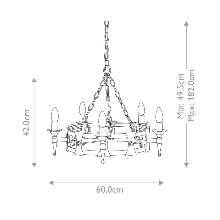 Elstead Lighting Saxon 5-Light Black Wagon Wheel Chandelier