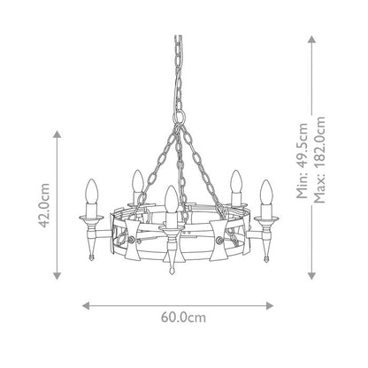 Elstead Lighting Saxon 5-Light Black Wagon Wheel Chandelier