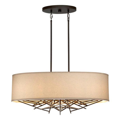 Elstead Lighting Taiko 5-Light Olde Bronze Island Pendant Drum Chandelier