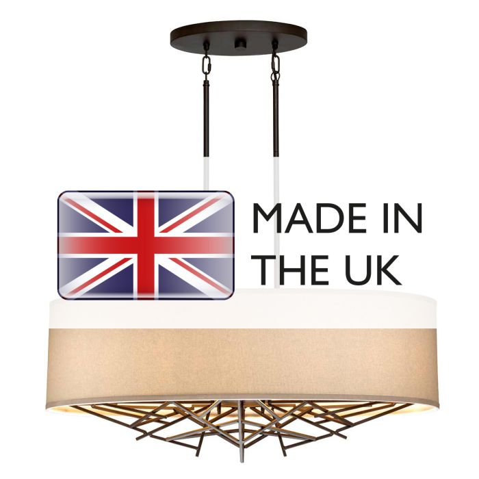 Elstead Lighting Taiko 5-Light Olde Bronze Island Pendant Drum Chandelier