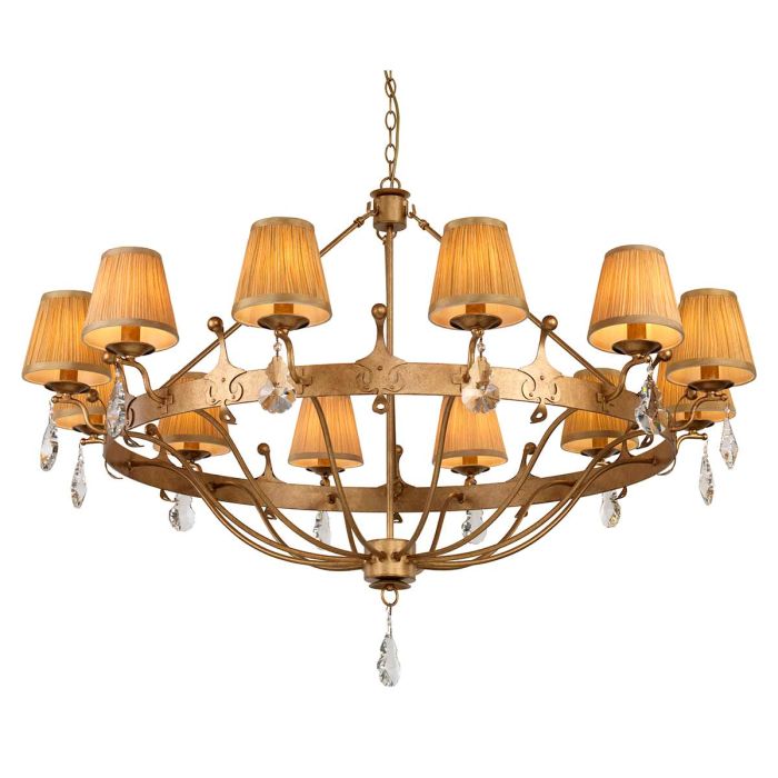 Elstead Lighting Windsor 12-Light Gold Patina Wagon Wheel Chandelier