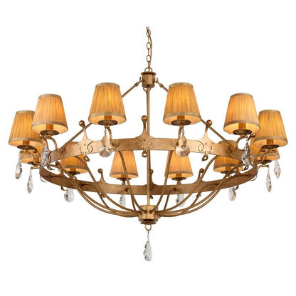Elstead Lighting Windsor 12-Light Gold Patina Wagon Wheel Chandelier