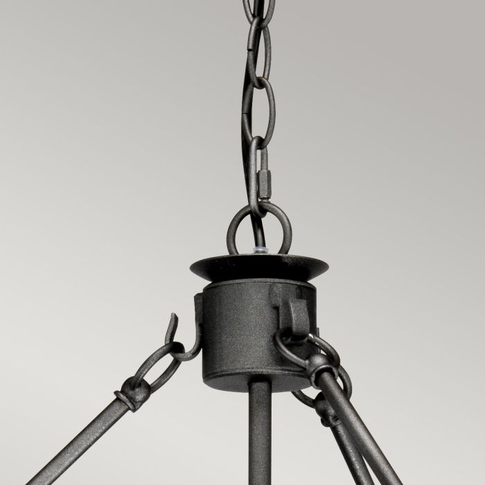 Elstead Lighting Windsor 12-Light Graphite Wagon Wheel Chandelier