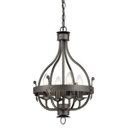 Elstead Lighting Windsor 4-Light Graphite Cage Chandelier