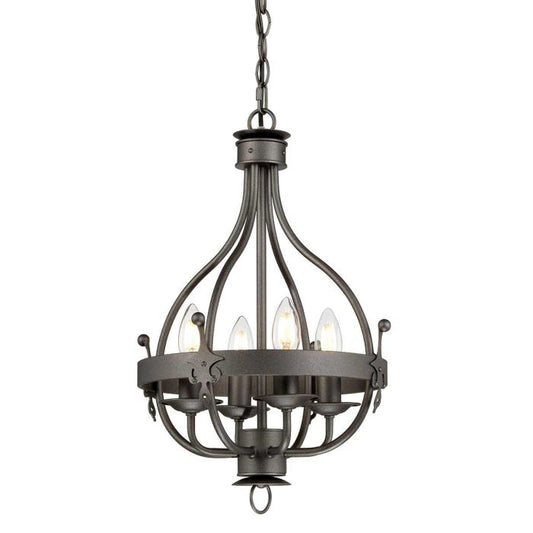 Elstead Lighting Windsor 4-Light Graphite Cage Chandelier