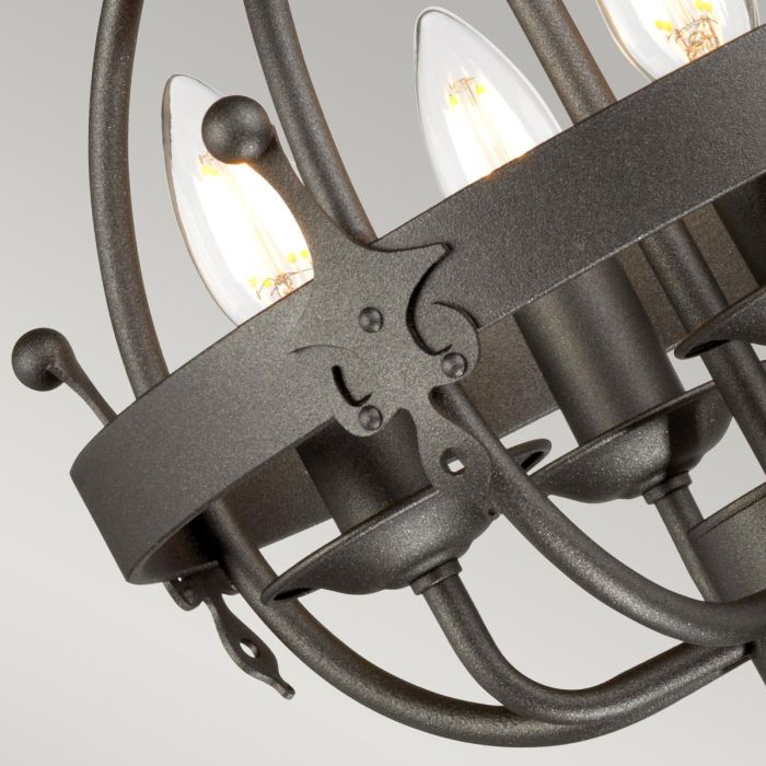 Elstead Lighting Windsor 4-Light Graphite Cage Chandelier