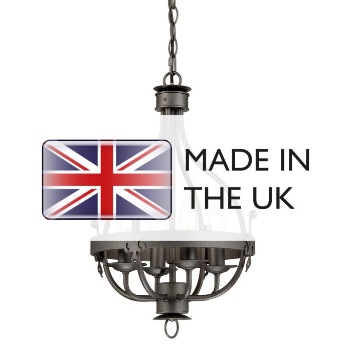 Elstead Lighting Windsor 4-Light Graphite Cage Chandelier