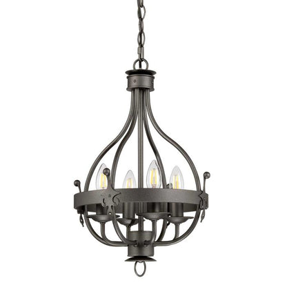 Elstead Lighting Windsor 4-Light Graphite Cage Chandelier