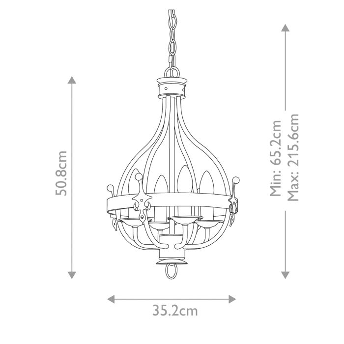 Elstead Lighting Windsor 4-Light Graphite Cage Chandelier