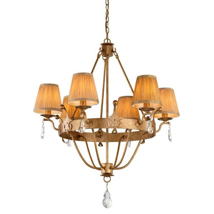 Elstead Lighting Windsor 6-Light Gold Patina Wagon Wheel Chandelier