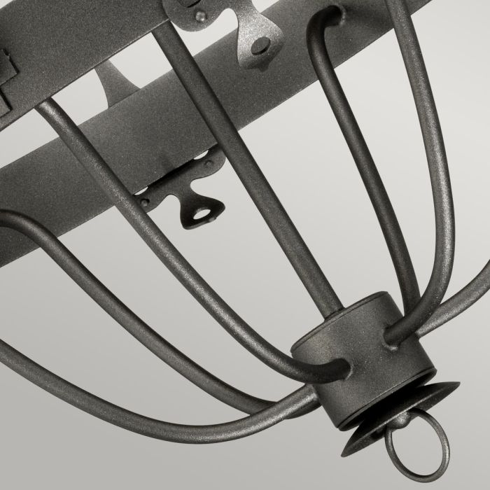 Elstead Lighting Windsor 6-Light Graphite Wagon Wheel Chandelier
