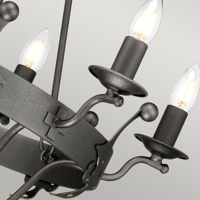 Elstead Lighting Windsor 6-Light Graphite Wagon Wheel Chandelier