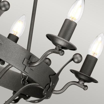 Elstead Lighting Windsor 6-Light Graphite Wagon Wheel Chandelier