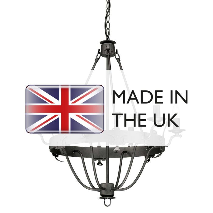 Elstead Lighting Windsor 6-Light Graphite Wagon Wheel Chandelier