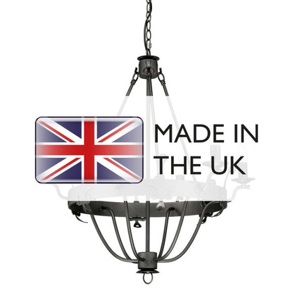 Elstead Lighting Windsor 6-Light Graphite Wagon Wheel Chandelier