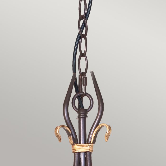 Elstead Lighting Windermere 3-Light Rust/Gold Candle Chandelier