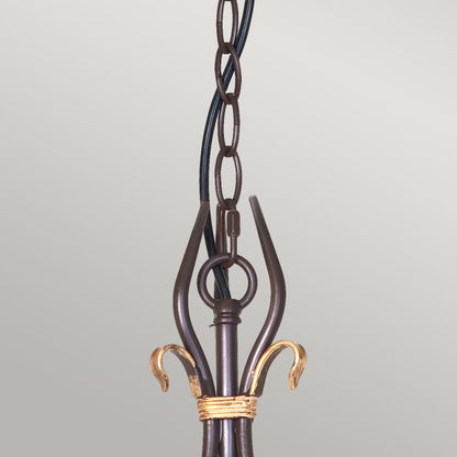 Elstead Lighting Windermere 3-Light Rust/Gold Candle Chandelier