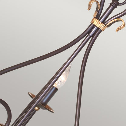 Elstead Lighting Windermere 3-Light Rust/Gold Candle Chandelier