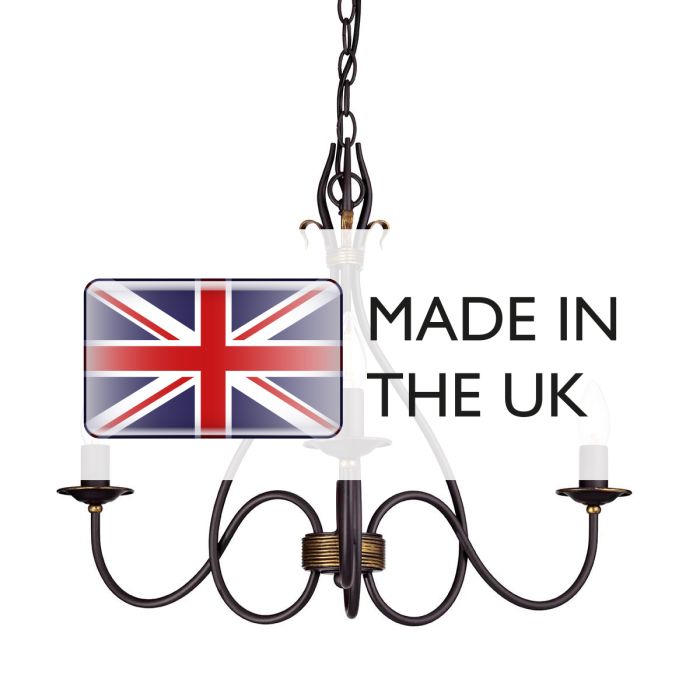 Elstead Lighting Windermere 3-Light Rust/Gold Candle Chandelier