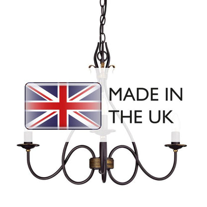 Elstead Lighting Windermere 3-Light Rust/Gold Candle Chandelier