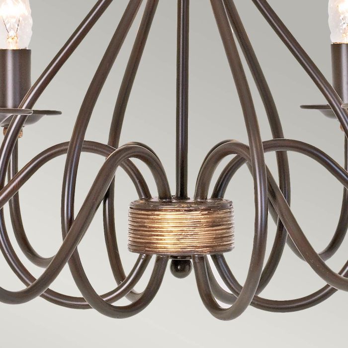 Elstead Lighting Windermere 6-Light Rust/Gold Candle Chandelier