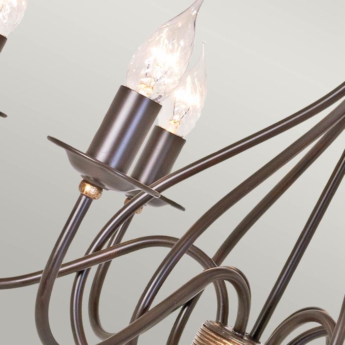 Elstead Lighting Windermere 6-Light Rust/Gold Candle Chandelier