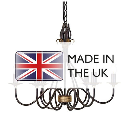 Elstead Lighting Windermere 6-Light Rust/Gold Candle Chandelier
