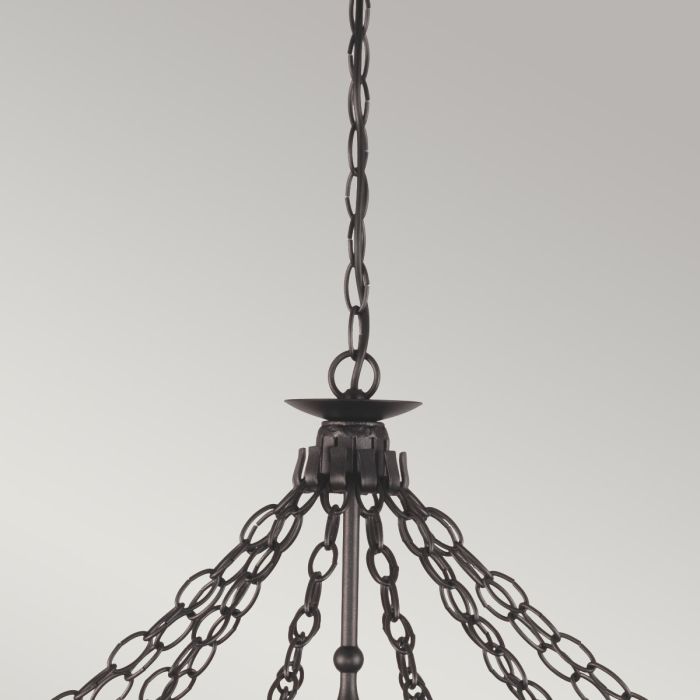 Elstead Lighting Warwick 12-Light Graphite Black Wagon Wheel Chandelier