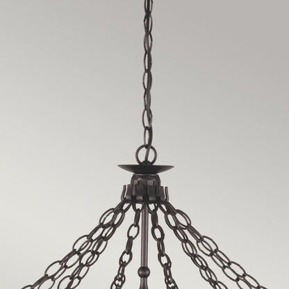 Elstead Lighting Warwick 12-Light Graphite Black Wagon Wheel Chandelier