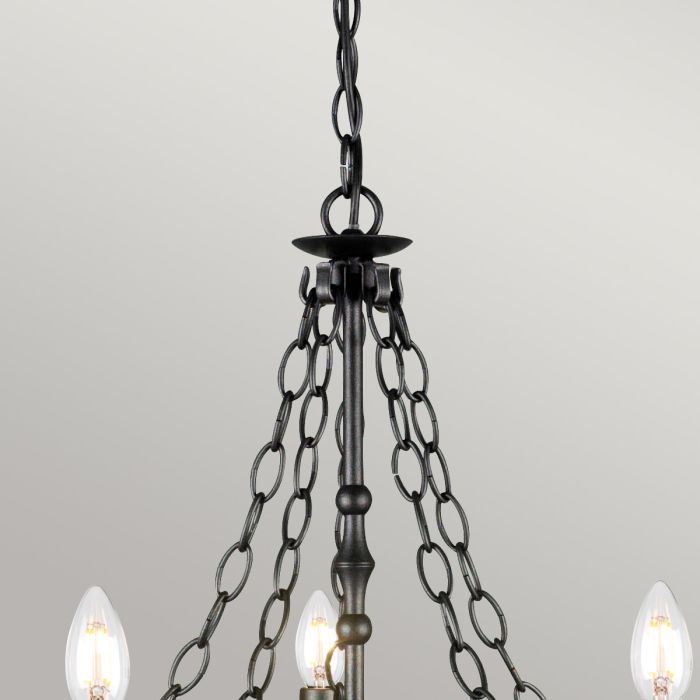 Elstead Lighting Warwick 5-Light Graphite Black Wagon Wheel Chandelier