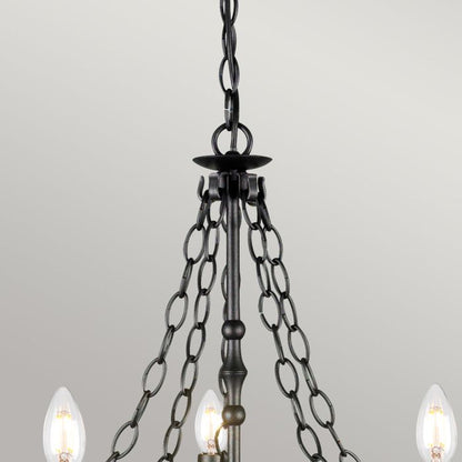 Elstead Lighting Warwick 5-Light Graphite Black Wagon Wheel Chandelier