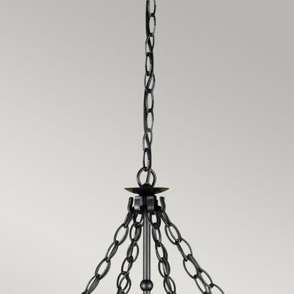 Elstead Lighting Warwick 8-Light Graphite Black Wagon Wheel Chandelier